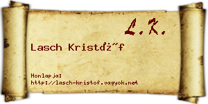 Lasch Kristóf névjegykártya